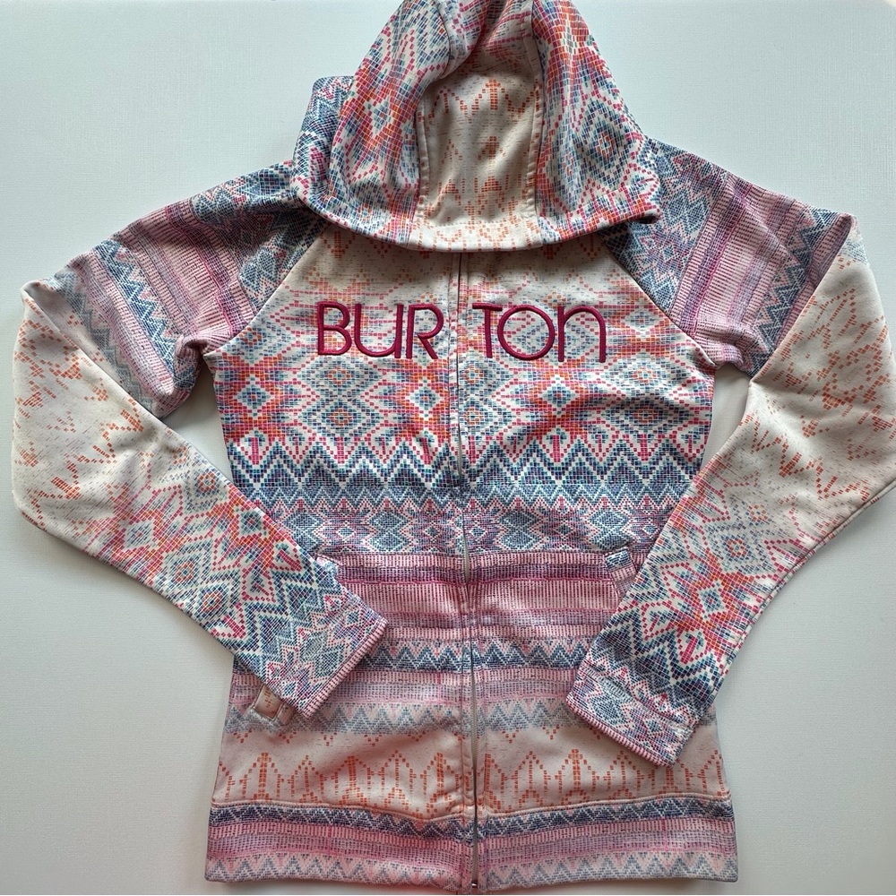 Burton Pink Hooded Fleece‎ Winter Ski Coat Jacket Full Zip Women’s XS Pockets
